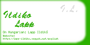 ildiko lapp business card